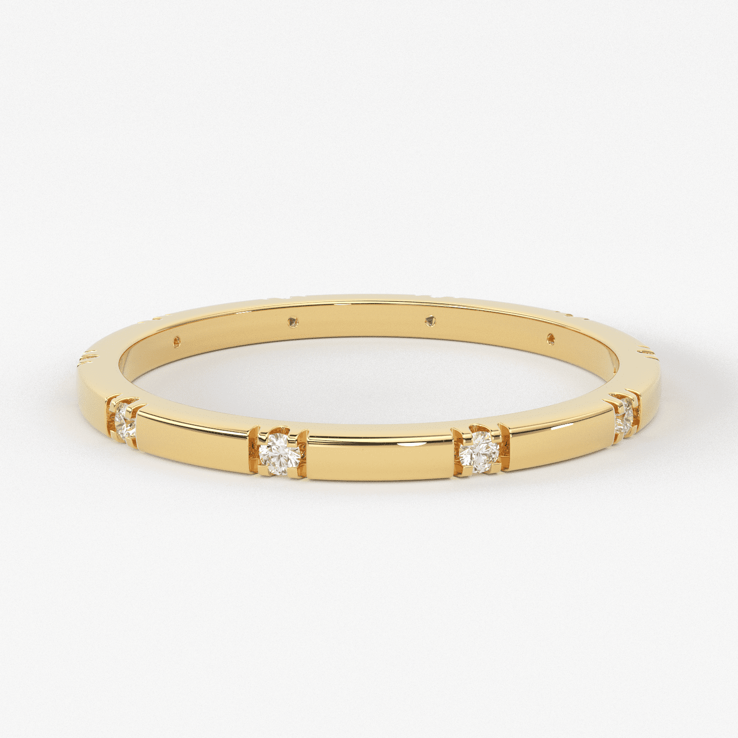 Stacking Ring / 14k Gold Diamond Wedding Band / Diamond Ring / Eternity Band / Stackable Ring / Gold Ring / Thin Gold Ring / Bridal Jewelry