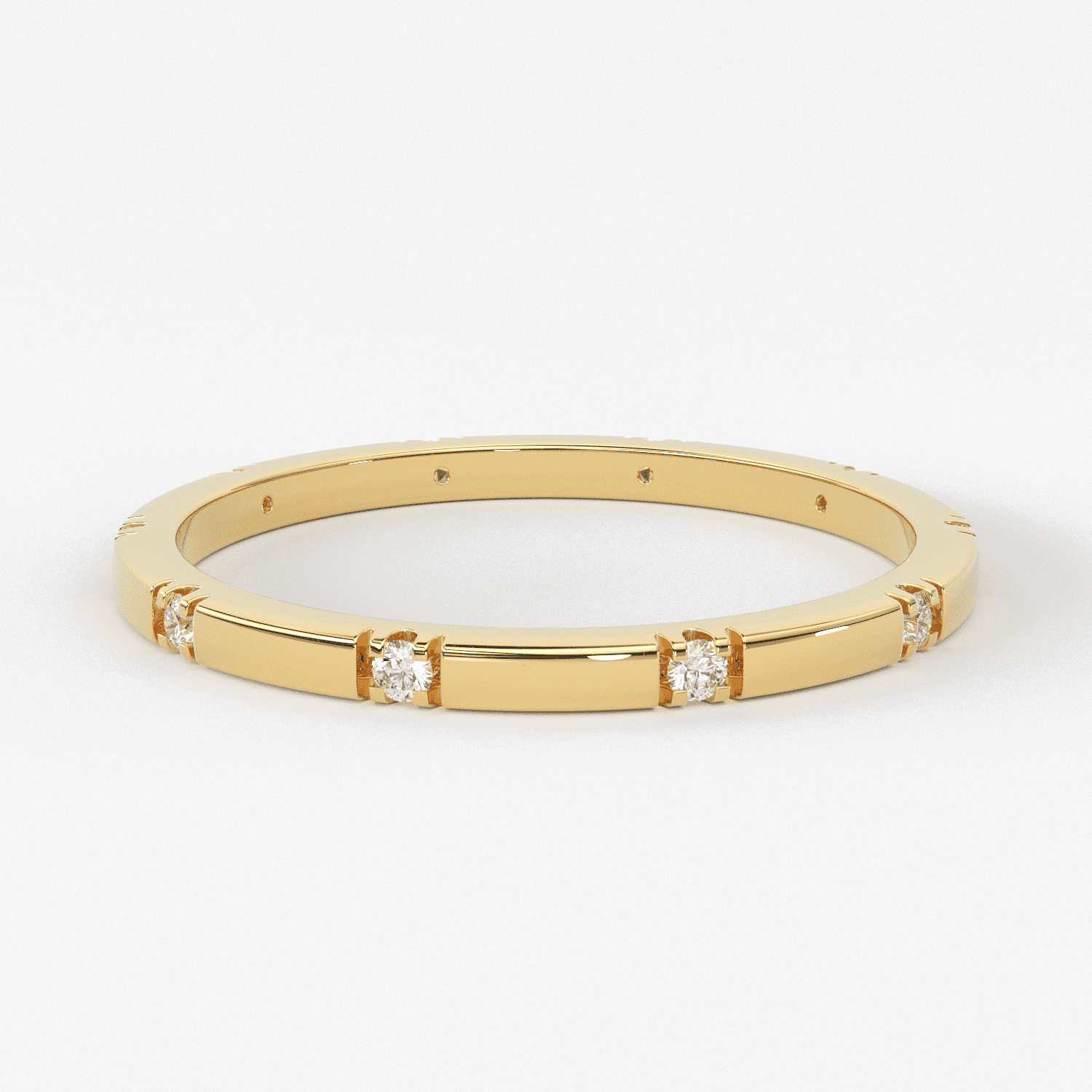 Stacking Ring / 14k Gold Diamond Wedding Band / Diamond Ring / Eternity Band / Stackable Ring / Gold Ring / Thin Gold Ring / Bridal Jewelry