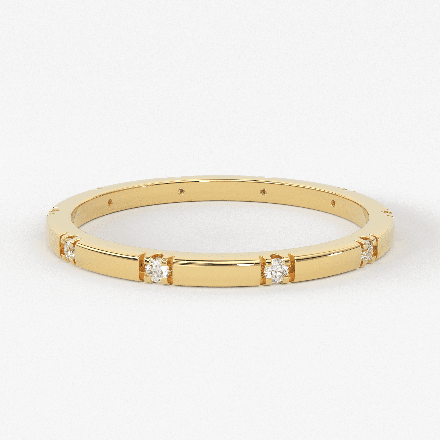 Stacking Ring / 14k Gold Diamond Wedding Band / Diamond Ring / Eternity Band / Stackable Ring / Gold Ring / Thin Gold Ring / Bridal Jewelry