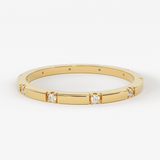 Stacking Ring / 14k Gold Diamond Wedding Band / Diamond Ring / Eternity Band / Stackable Ring / Gold Ring / Thin Gold Ring / Bridal Jewelry