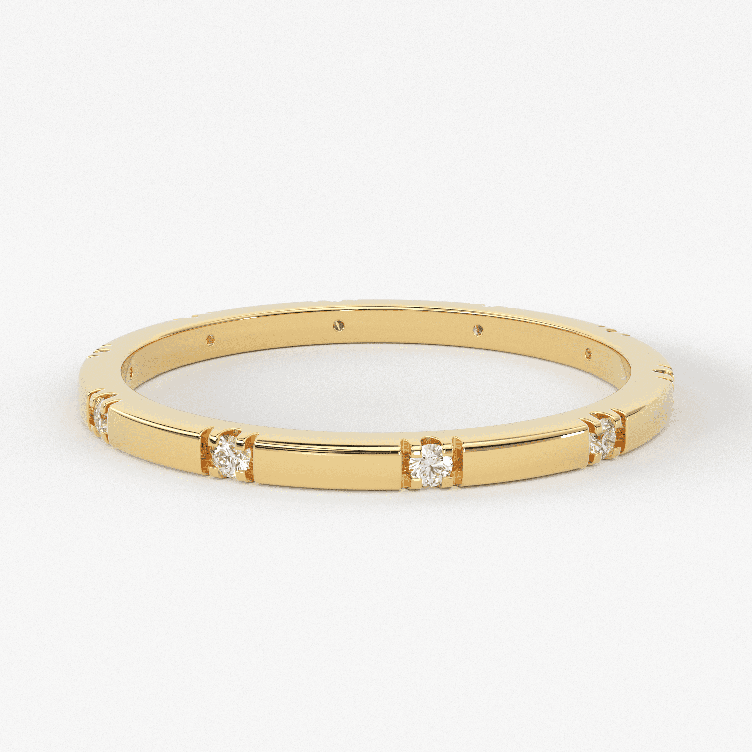 Stacking Ring / 14k Gold Diamond Wedding Band / Diamond Ring / Eternity Band / Stackable Ring / Gold Ring / Thin Gold Ring / Bridal Jewelry