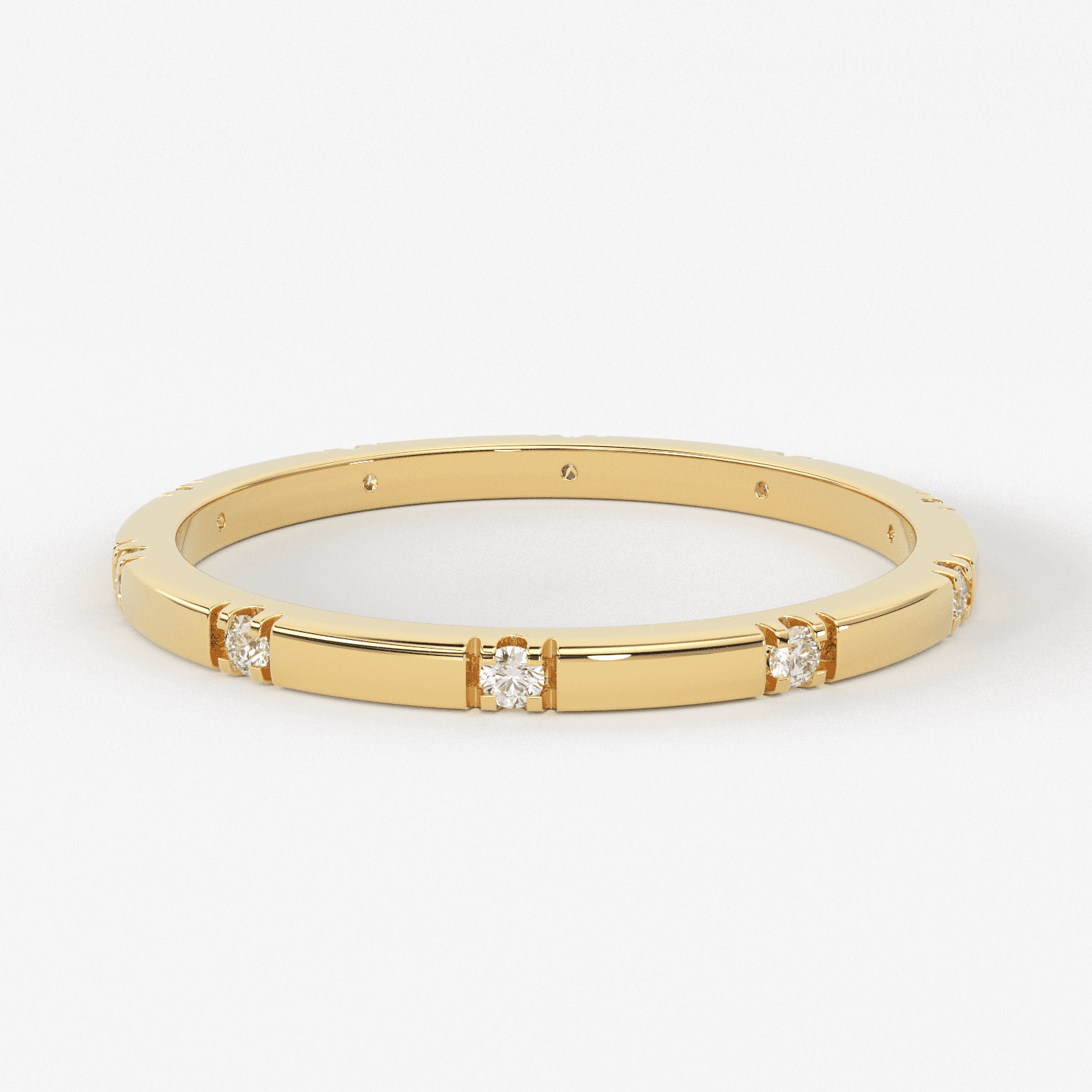 Stacking Ring / 14k Gold Diamond Wedding Band / Diamond Ring / Eternity Band / Stackable Ring / Gold Ring / Thin Gold Ring / Bridal Jewelry