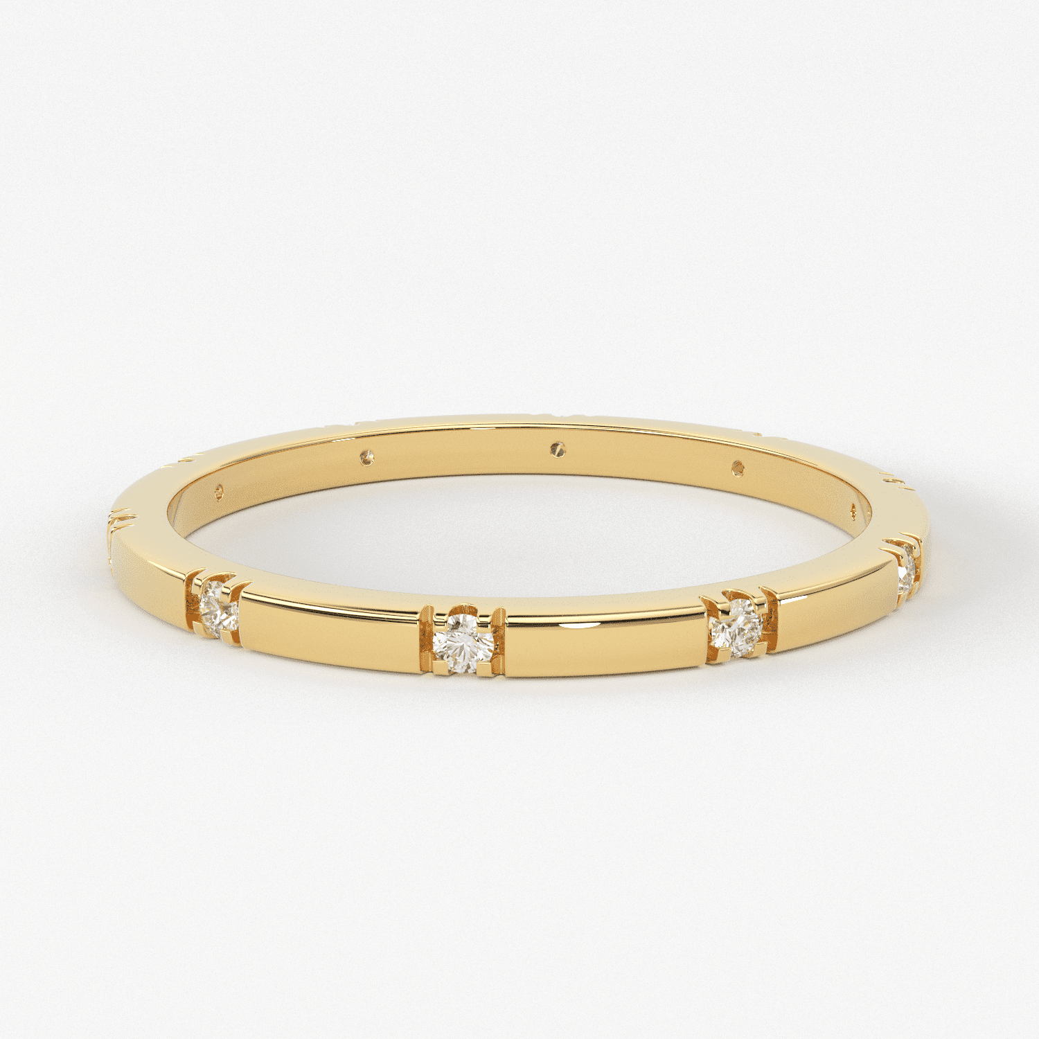 Stacking Ring / 14k Gold Diamond Wedding Band / Diamond Ring / Eternity Band / Stackable Ring / Gold Ring / Thin Gold Ring / Bridal Jewelry
