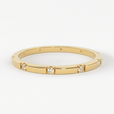 Stacking Ring / 14k Gold Diamond Wedding Band / Diamond Ring / Eternity Band / Stackable Ring / Gold Ring / Thin Gold Ring / Bridal Jewelry