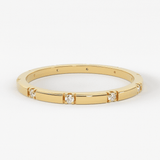 Stacking Ring / 14k Gold Diamond Wedding Band / Diamond Ring / Eternity Band / Stackable Ring / Gold Ring / Thin Gold Ring / Bridal Jewelry