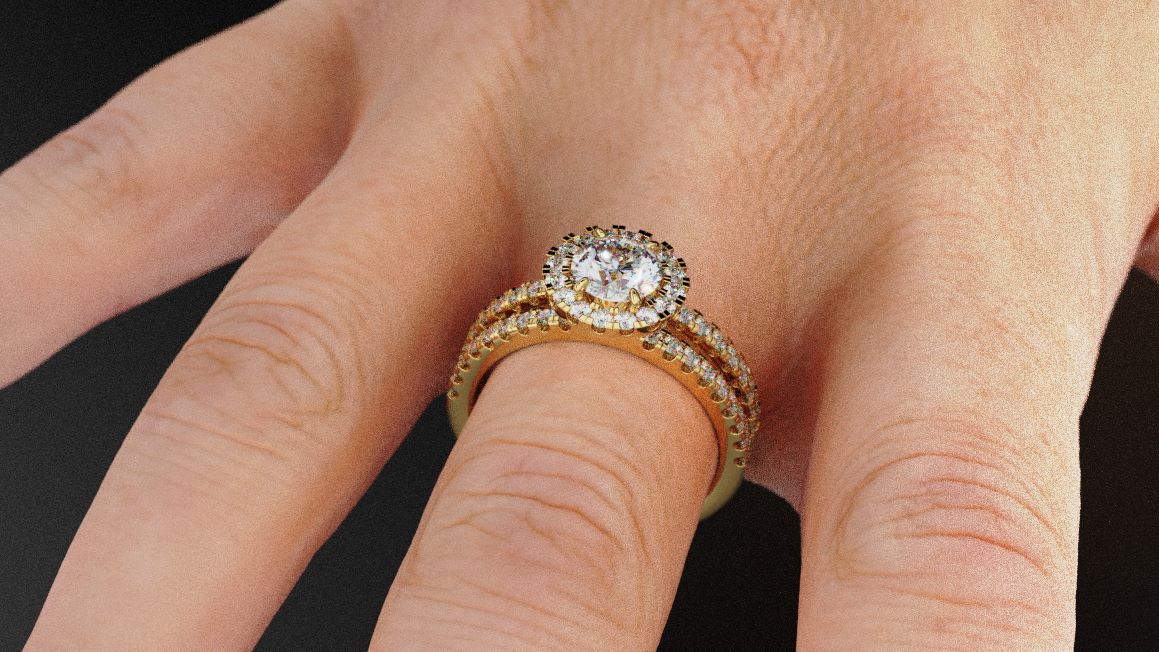 Custom Engagement Ring with Band for N