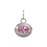 AAA Pink Tourmaline Charms 14k Yellow Solid Gold Bubble Bezel Charm Pendant Pink Oval Gemstone Bezel 18K Gold Jewelry Finding