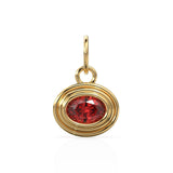 AAA Red Ruby Charms 14k Yellow Solid Gold Bubble Bezel Charm Pendant Red Oval Gemstone Bezel 18K Gold Jewelry Finding