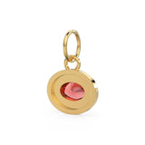 AAA Red Ruby Charms 14k Yellow Solid Gold Bubble Bezel Charm Pendant Red Oval Gemstone Bezel 18K Gold Jewelry Finding