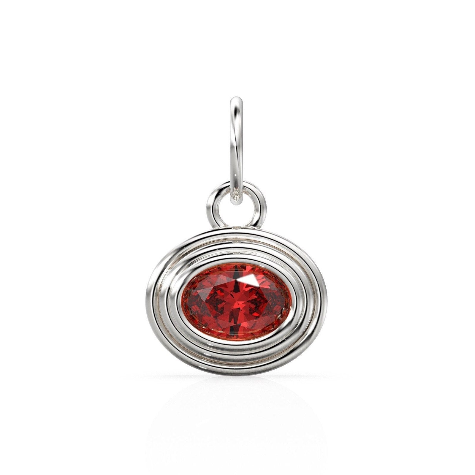 AAA Red Ruby Charms 14k Yellow Solid Gold Bubble Bezel Charm Pendant Red Oval Gemstone Bezel 18K Gold Jewelry Finding