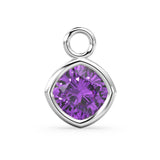 African Purple Amethyst Solid Gold Charm / Natural Gemstone Handmade Pendant / 1pc 14k Solid Yellow Gold Jewelry Making Findings