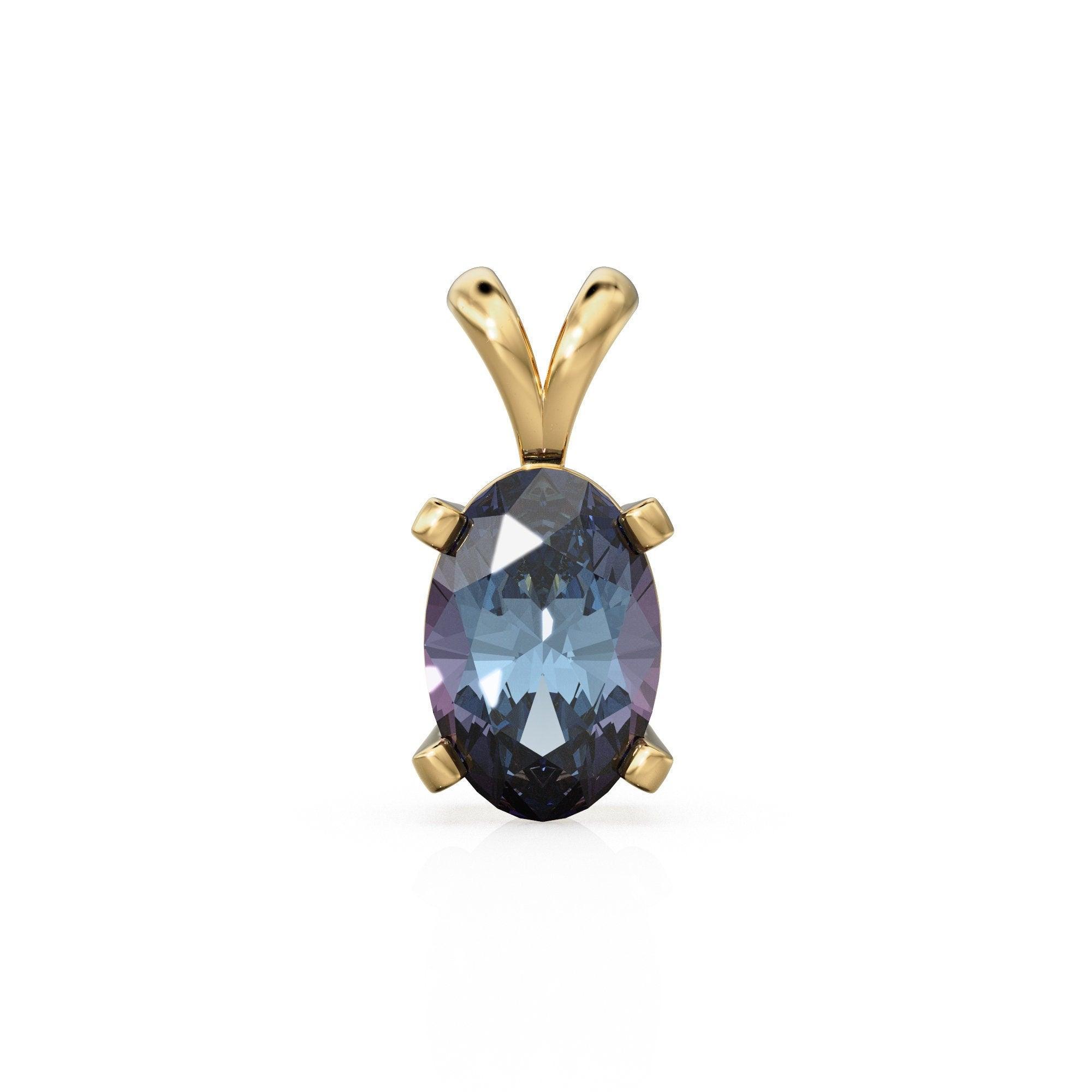 Alexandrite Charm, 18k Solid Gold Charm, Handmade Gold Charm, Bicolor Alexandrite Gemstone Pendant Necklace, June Birthstone Charm