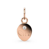 Alien Head Diamond 14k 18k Solid Gold Charm Pendant, Alien Charm, Gold Charm Finding, Alien Solid Gold Pendant