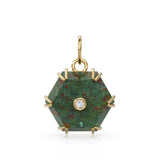 Antique 14k Gold and Carved Banded Bloodstone Signet Charms / 18k Gold Gemstone Shield Gemstone Pendant / Vintage Signet Gemstone Necklace