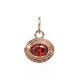 AAA Red Ruby Charms 14k Yellow Solid Gold Bubble Bezel Charm Pendant Red Oval Gemstone Bezel 18K Gold Jewelry Finding