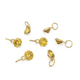 7mm 14k Yellow Solid Gold Yellow Gold Citrine Charm Pendant Bezel Jewelry Finding