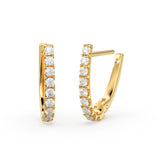 Diamond Pave Huggie Earrings / Diamond Huggies / 14k Solid Gold Huggie Earrings / Tiny Huggie Earrings / 1MM Diamond Hoop Earrings / Gift For Her
