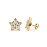 Tiny Star Earrings/ Diamond Star Earrings in 14k Solid Gold/ Tiny Diamond Earrings/ Tiny Stud Earrings/ Tiny Diamond Studs/ Holiday Sale