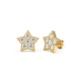 Tiny Star Earrings/ Diamond Star Earrings in 14k Solid Gold/ Tiny Diamond Earrings/ Tiny Stud Earrings/ Tiny Diamond Studs/ Holiday Sale