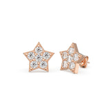 Tiny Star Earrings/ Diamond Star Earrings in 14k Solid Gold/ Tiny Diamond Earrings/ Tiny Stud Earrings/ Tiny Diamond Studs/ Holiday Sale