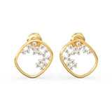 Diamond Cluster Earrings/ Diamond Earrings in 14k Solid Gold / Designer Diamond Earrings/ Stud Earrings/ Statement Diamond Studs / Gift