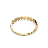 Triangle Gold Diamond Band in 14k Gold / Pyramid Gold Ring / ZigZag Trillion Gold Band White Diamond Ring / Geometric Gold Wedding Band
