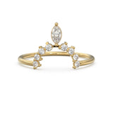 Margette Flower Diamond Ring  / Marquise Diamond Ring / Diamond Crown Wedding Band / Marquise Diamond Wedding Band