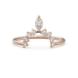 Margette Flower Diamond Ring / Marquise Diamond Ring / Diamond Crown Wedding Band / Marquise Diamond Wedding Band