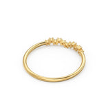 14k Gold Diamond Wedding Band / Half Eternity Diamond Wedding Band Prong Setting / Stackable Ring / Dainty Diamond Ring