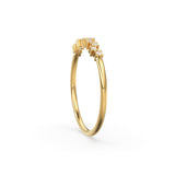 14k Gold Diamond Wedding Band / Half Eternity Diamond Wedding Band Prong Setting / Stackable Ring / Dainty Diamond Ring