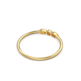 3 Stone Diamond Ring / Milgrain Gold Wedding Band / Rosette Leaf Gold Ring / Flower Leaf Motif Wedding Ring