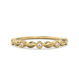 Milgrain Diamond Gold Stacking Ring / Delicate Diamond Wedding Band / Vintage Art Deco Diamond Wedding Band / Half Eternity Wedding Band