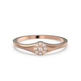 Signet Circle Diamond Ring / 14k Gold Motif Diamond Ring / Brilliant Round Diamond Ring / Dainty Minimalist Signet Diamond Wedding Band
