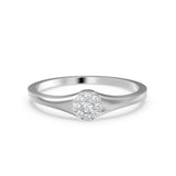 Signet Circle Diamond Ring / 14k Gold Motif Diamond Ring / Brilliant Round Diamond Ring / Dainty Minimalist Signet Diamond Wedding Band