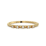 Polka Dot Diamond Gold Band / Stacking Solid 14k Gold Ring / Handmade Minimalist Stacking Prong Diamond Ring