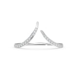 Curved Diamond Band in 14k Gold Band / Twist Diamond Ring / Crown Round Gold Band White Diamond Ring / Handmade French Pave Ring