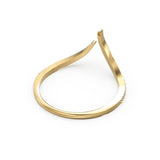 Curved Diamond Band in 14k Gold Band / Twist Diamond Ring / Crown Round Gold Band White Diamond Ring / Handmade French Pave Ring