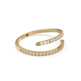 Art Nouveau Whiplash Diamond Band / Snake Diamond Ring / Swoop Bypass Wraparound Ring / Swirl 14k Wedding Band