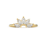 Crown Marquise Diamond Band in 14k Gold / Martensia Diamond Band / Flower Gold Ring