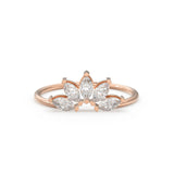 Crown Marquise Diamond Band in 14k Gold / Martensia Diamond Band / Flower Gold Ring