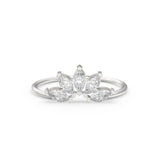 Crown Marquise Diamond Band in 14k Gold / Martensia Diamond Band / Flower Gold Ring