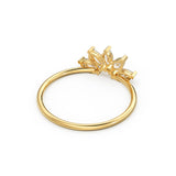 Crown Marquise Diamond Band in 14k Gold / Martensia Diamond Band / Flower Gold Ring