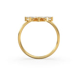 Crown Marquise Diamond Band in 14k Gold / Martensia Diamond Band / Flower Gold Ring