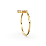 Crown Marquise Diamond Band in 14k Gold / Martensia Diamond Band / Flower Gold Ring