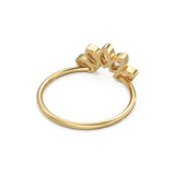 Crown Marquise Diamond Band in 14k Gold / Bezel Diamond Band / Martensia Diamond Band / Flower Gold Ring