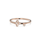 Peacock Diamond 14k Gold Band / Butterfly Diamond Ring / Delicate Flower Handmade Ring / Mingei Diamond Ring