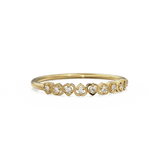 Heart Diamond Band in 14k Gold / Heart Diamond Ring / Gold Band White Diamond Ring / Genuine Diamond Wedding Band