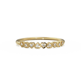 Heart Diamond Band in 14k Gold / Heart Diamond Ring / Gold Band White Diamond Ring / Genuine Diamond Wedding Band