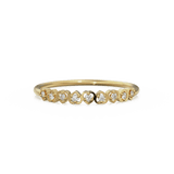 Heart Diamond Band in 14k Gold / Heart Diamond Ring / Gold Band White Diamond Ring / Genuine Diamond Wedding Band