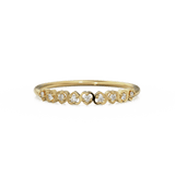 Heart Diamond Band in 14k Gold / Heart Diamond Ring / Gold Band White Diamond Ring / Genuine Diamond Wedding Band